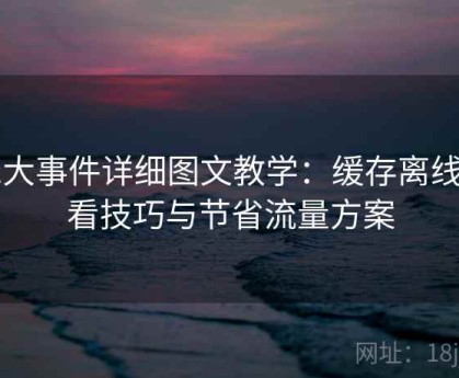 91大事件详细图文教学：缓存离线观看技巧与节省流量方案