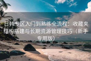 日韩专区入门到熟练全流程：收藏夹结构搭建与长期资源管理技巧（新手专用版）
