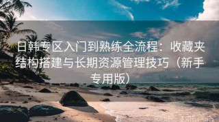 日韩专区入门到熟练全流程：收藏夹结构搭建与长期资源管理技巧（新手专用版）