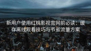 新用户使用红桃影视官网前必读：缓存离线观看技巧与节省流量方案