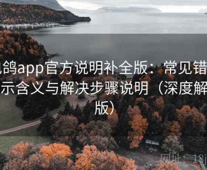 电鸽app官方说明补全版：常见错误提示含义与解决步骤说明（深度解析版）