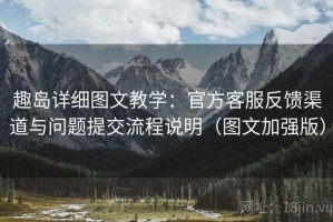 趣岛详细图文教学：官方客服反馈渠道与问题提交流程说明（图文加强版）