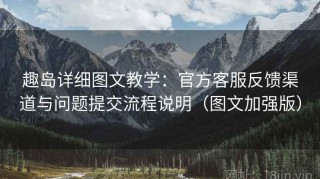 趣岛详细图文教学：官方客服反馈渠道与问题提交流程说明（图文加强版）