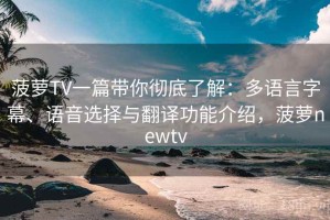 菠萝TV一篇带你彻底了解：多语言字幕、语音选择与翻译功能介绍，菠萝newtv