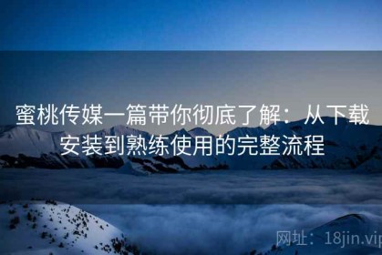 蜜桃传媒一篇带你彻底了解：从下载安装到熟练使用的完整流程