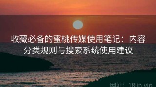 收藏必备的蜜桃传媒使用笔记：内容分类规则与搜索系统使用建议