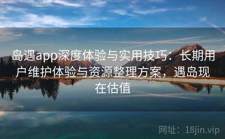 岛遇app深度体验与实用技巧：长期用户维护体验与资源整理方案，遇岛现在估值