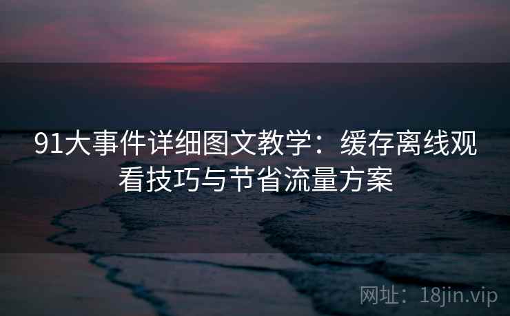 91大事件详细图文教学：缓存离线观看技巧与节省流量方案