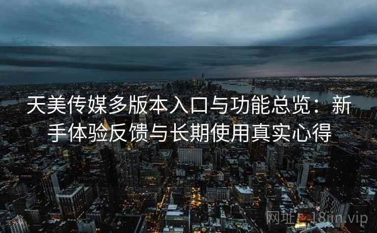 天美传媒多版本入口与功能总览：新手体验反馈与长期使用真实心得