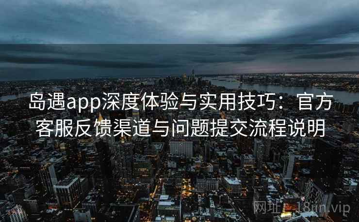 岛遇app深度体验与实用技巧:官方客服反馈渠道与问题提交流程说明 岛遇app深度体验与实用技巧:官方客服反馈渠道与问题提交流程说明